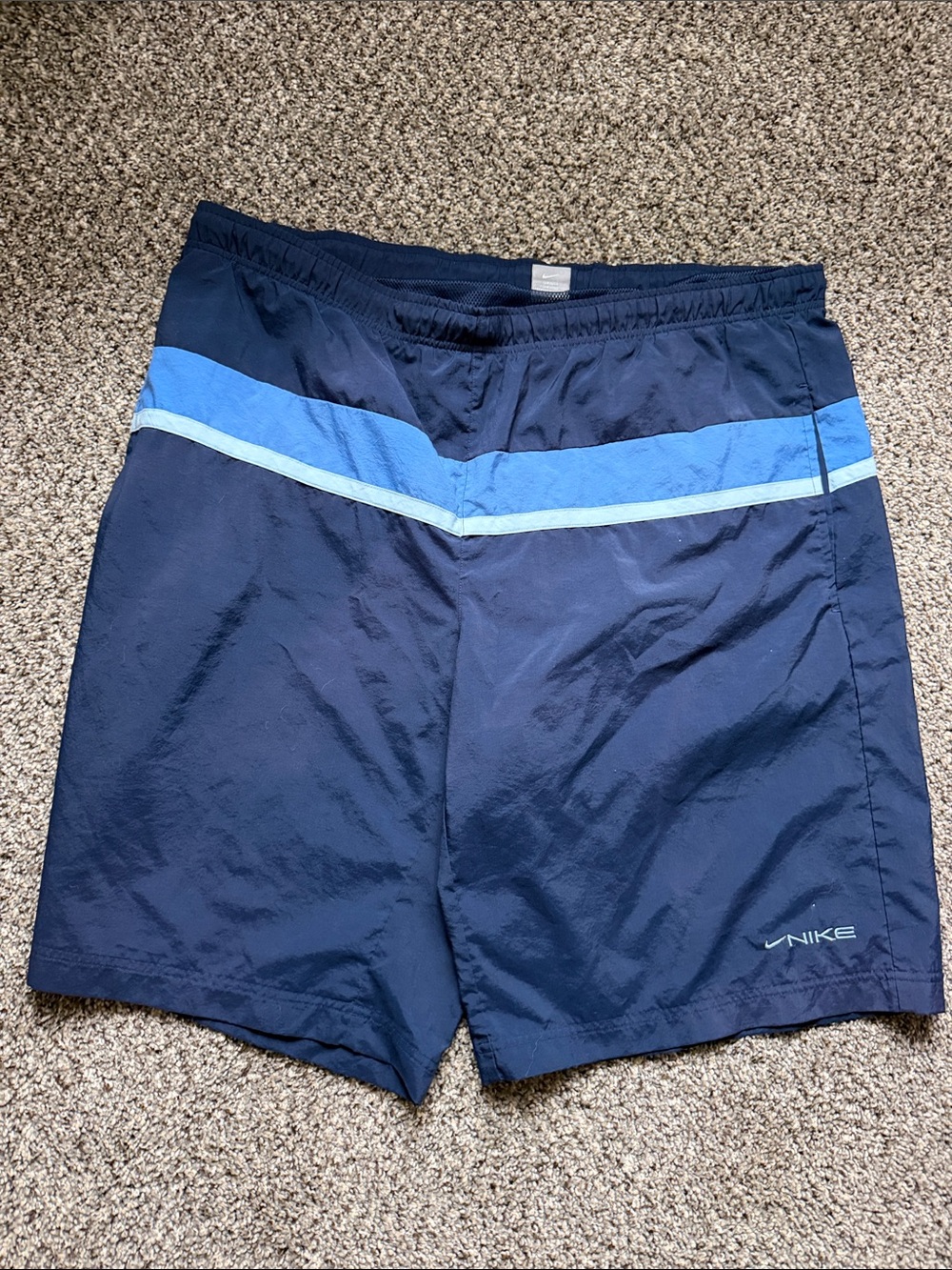 Y2K silver tag Nike Men’s Navy Swim Shorts size XXL